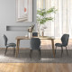 Set of Four Flannel Relaxed Tub Dining Chairs - Dark Grey