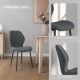 Set of Four Flannel Relaxed Tub Dining Chairs - Dark Grey