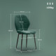 Set of Four Flannel Relaxed Tub Dining Chairs - Green