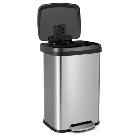 50 L Stainless Steel Step Trash Can with Deodorizer Compartment