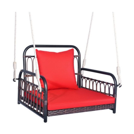 Hanging Porch Swing Chair with Back & Seat Cushion