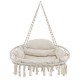 Hand-Woven Rope Hanging Chair with Thick Cushion and Folding Metal Frame