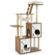 145cm Cat Tree Tower Multi-Level with Scratching Posts and 2 Condos