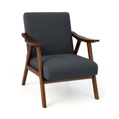 Modern Accent Chair with Armrests and Rubber Wood Frame