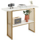 2-Tier Faux Marble Console Table for Entryway Living Room Bedroom