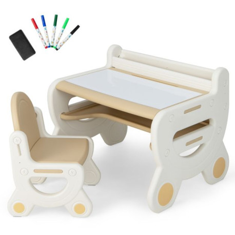 Kids Drawing Table and Chair Set with Watercolor Pens
