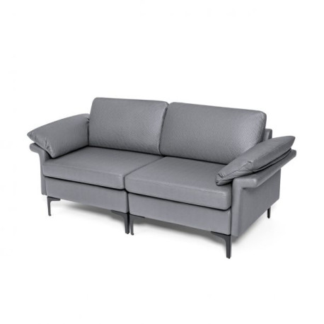 L-Shaped 2-Seater Upholstered Sectional Couch