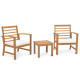 3 Pieces Acacia Wood Patio Conversation Set with Soft Cushions