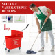 20L Mop Bucket on Wheels, with Water Separation Panel - Red