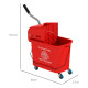 20L Mop Bucket on Wheels, with Water Separation Panel - Red