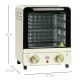 Mini Oven, 15 Litres Electric Oven and Grill with 60-230℃ Adjustable Temperature, 60 Minute Timer, Include Baking Tray, Wire Rac