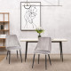 Dining Chairs Set of 2, Modern Upholstered Velvet-Touch Fabric Accent High Back Chairs with Metal Legs for Kitchen, Grey