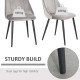 Dining Chairs Set of 2, Modern Upholstered Velvet-Touch Fabric Accent High Back Chairs with Metal Legs for Kitchen, Grey
