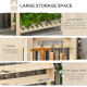 Outsunny Garden Potting Bench w/ Sliding Tabletop, Wooden Workstation w/ Dry Sink, Outdoor Workbench Potting Table w/ Storage Sh