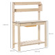 Outsunny Garden Potting Bench w/ Sliding Tabletop, Wooden Workstation w/ Dry Sink, Outdoor Workbench Potting Table w/ Storage Sh