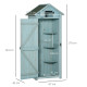 Outsunny Garden Shed Vertical Utility 3 Shelves Shed Wood Outdoor Garden Tool Storage Unit Storage Cabinet, 77 x 54.2 x 179cm - 