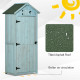 Outsunny Garden Shed Vertical Utility 3 Shelves Shed Wood Outdoor Garden Tool Storage Unit Storage Cabinet, 77 x 54.2 x 179cm - 