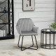 Velvet-Feel Plisse Back Accent Chair - Grey