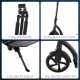 Foldable Kick Scooter with Double Shock Absorption and Big Wheels, Height Adjustable Aluminium Frame Big Wheel Scooter for 14+ T