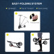 Foldable Kick Scooter with Double Shock Absorption and Big Wheels, Height Adjustable Aluminium Frame Big Wheel Scooter for 14+ T