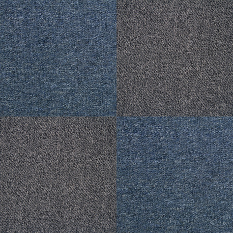 40 x Carpet Tiles 10m2 / Storm Blue & Charcoal Black