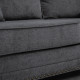 3 Seater Sofas for Living Room, Fabric Sofa with Felt Mats, Cushions and Pillows, Grey