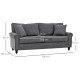3 Seater Sofas for Living Room, Fabric Sofa with Felt Mats, Cushions and Pillows, Grey