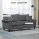 3 Seater Sofas for Living Room, Fabric Sofa with Felt Mats, Cushions and Pillows, Grey