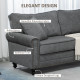 3 Seater Sofas for Living Room, Fabric Sofa with Felt Mats, Cushions and Pillows, Grey