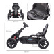 Kids Pedal Go Kart, with Adjustable Seat, EVA Wheels, Seat, Handbrake - Black