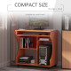 Multi-Storage Compact Work Desk, with Wheels - Cherry Wood Colour