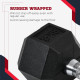 2x6kg Hex Dumbbells Set Rubber Dumbbells Weight Lifting Equipment Fitness Home Gym