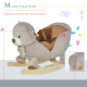 Kids Children Rocking Horse Plush Ride On Bear Seat w/ Sound Wood Base Seat Safety Belt Toddler Baby Toy for 18-36 Months Grey