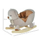 Kids Children Rocking Horse Plush Ride On Bear Seat w/ Sound Wood Base Seat Safety Belt Toddler Baby Toy for 18-36 Months Grey