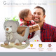 Kids Children Rocking Horse Plush Ride On Bear Seat w/ Sound Wood Base Seat Safety Belt Toddler Baby Toy for 18-36 Months Grey