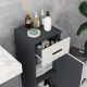 kleankin Slim Bathroom Cabinet, Narrow Bathroom Storage Cabinet with Drawer, Door Cupboard, Adjustable Shelf and Soft Close Mech