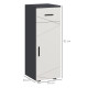 kleankin Slim Bathroom Cabinet, Narrow Bathroom Storage Cabinet with Drawer, Door Cupboard, Adjustable Shelf and Soft Close Mech