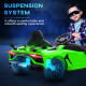 Lamborghini Licensed 12V kids Electric Car w/ Butterfly Doors, Remote, Music, Horn, Suspension - Green