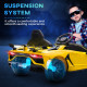Lamborghini Licensed 12V kids Electric Car w/ Butterfly Doors, Remote, Music, Horn, Suspension - Yellow