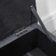 Linen Storage Ottoman Padded Footstool with Rubberwood Legs for Storage Box, Bed End, Shoe Bench, Seating, Dark Grey