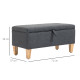 Linen Storage Ottoman Padded Footstool with Rubberwood Legs for Storage Box, Bed End, Shoe Bench, Seating, Dark Grey