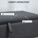 Linen Storage Ottoman Padded Footstool with Rubberwood Legs for Storage Box, Bed End, Shoe Bench, Seating, Dark Grey