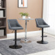 Modern Adjustable Bar Stools Set of 2, Swivel Fabric Barstools with Footrest, Armrests and Back, for Kitchen Counter and Dining 