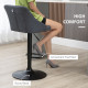 Modern Adjustable Bar Stools Set of 2, Swivel Fabric Barstools with Footrest, Armrests and Back, for Kitchen Counter and Dining 