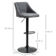 Modern Adjustable Bar Stools Set of 2, Swivel Fabric Barstools with Footrest, Armrests and Back, for Kitchen Counter and Dining 