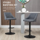 Modern Adjustable Bar Stools Set of 2, Swivel Fabric Barstools with Footrest, Armrests and Back, for Kitchen Counter and Dining 