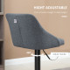 Modern Adjustable Bar Stools Set of 2, Swivel Fabric Barstools with Footrest, Armrests and Back, for Kitchen Counter and Dining 