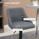 Modern Adjustable Bar Stools Set of 2, Swivel Fabric Barstools with Footrest, Armrests and Back, for Kitchen Counter and Dining 