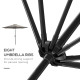 Outsunny 3(m) Tilting Parasol Garden Umbrellas, Outdoor Sun Shade with 8 Ribs, Tilt and Crank Handle for Balcony, Bench, Garden,