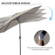 Outsunny 3(m) Tilting Parasol Garden Umbrellas, Outdoor Sun Shade with 8 Ribs, Tilt and Crank Handle for Balcony, Bench, Garden,